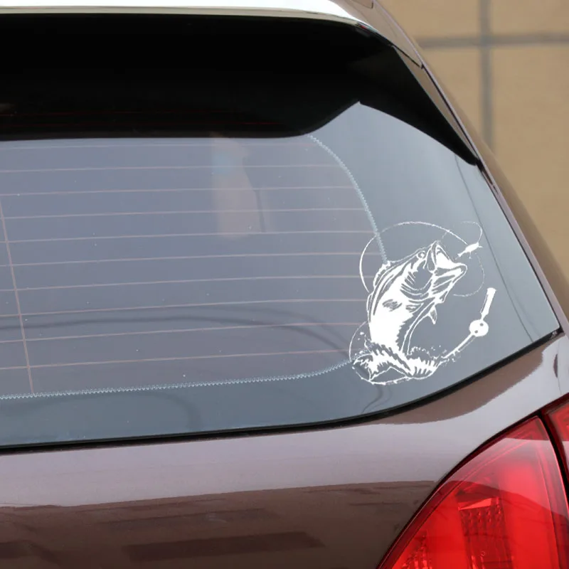 

16.5cm * 16.5cm Car Decal Bass Ocean Car Truck Window PVC Waterproof Sunscreen Decal Black/Silver