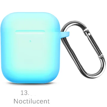 13 Noctilucent Жидкие силиконовые наушники корпус для AirPods анти-грязь APPLE airpods чехол розовый черный темно-синий желтый красный - Цвет: 13 Noctilucent
