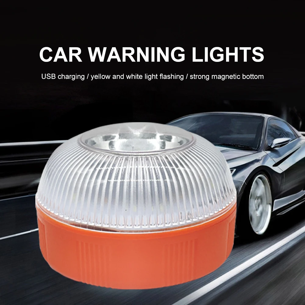 

Car Roof Warning Strobe Light Safety Beacon Light With Magnetic Base Rechargeable Amber White Jobs Lights For Truck Tractor Bus