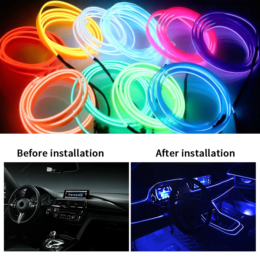 Светодиодсветильник лента для салона автомобиля 1/2/3/4/5 м Mazda 3 6 2 MS CX5 CX3 CX9 Miata Yaris MX3