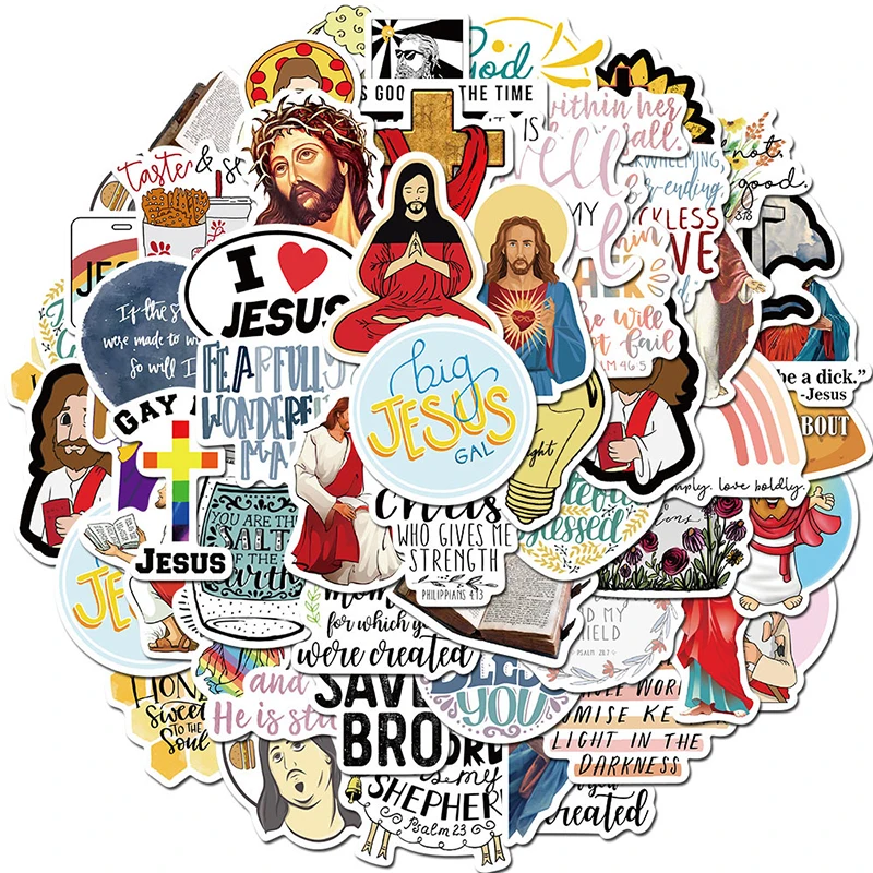 50 шт. наклейка с надписью Jesus Christian Religion скейтборд холодильник наклейки для гитары