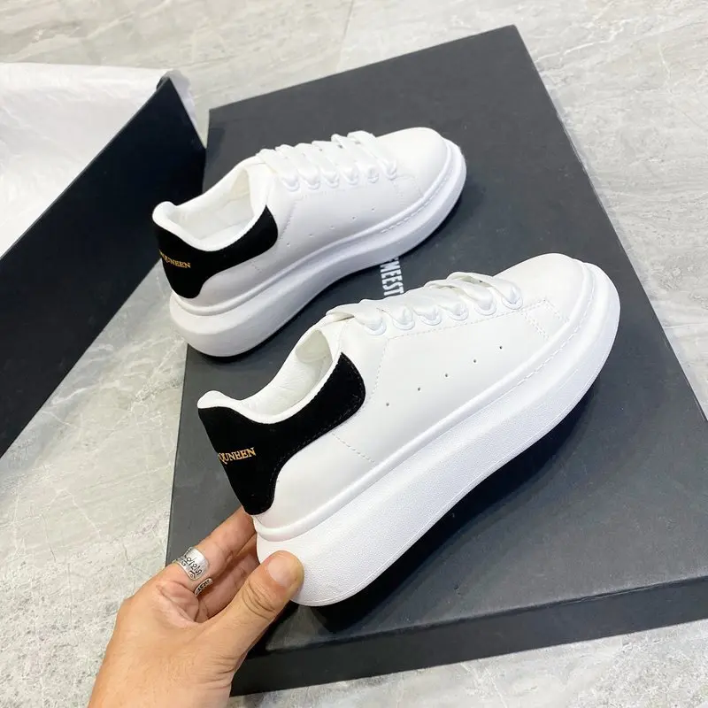 

McQueen White Shoes Women's Thick-Soled New Heightened Old Shoes Net Celebrity Trend Ins Tide Casual Sports Shoes