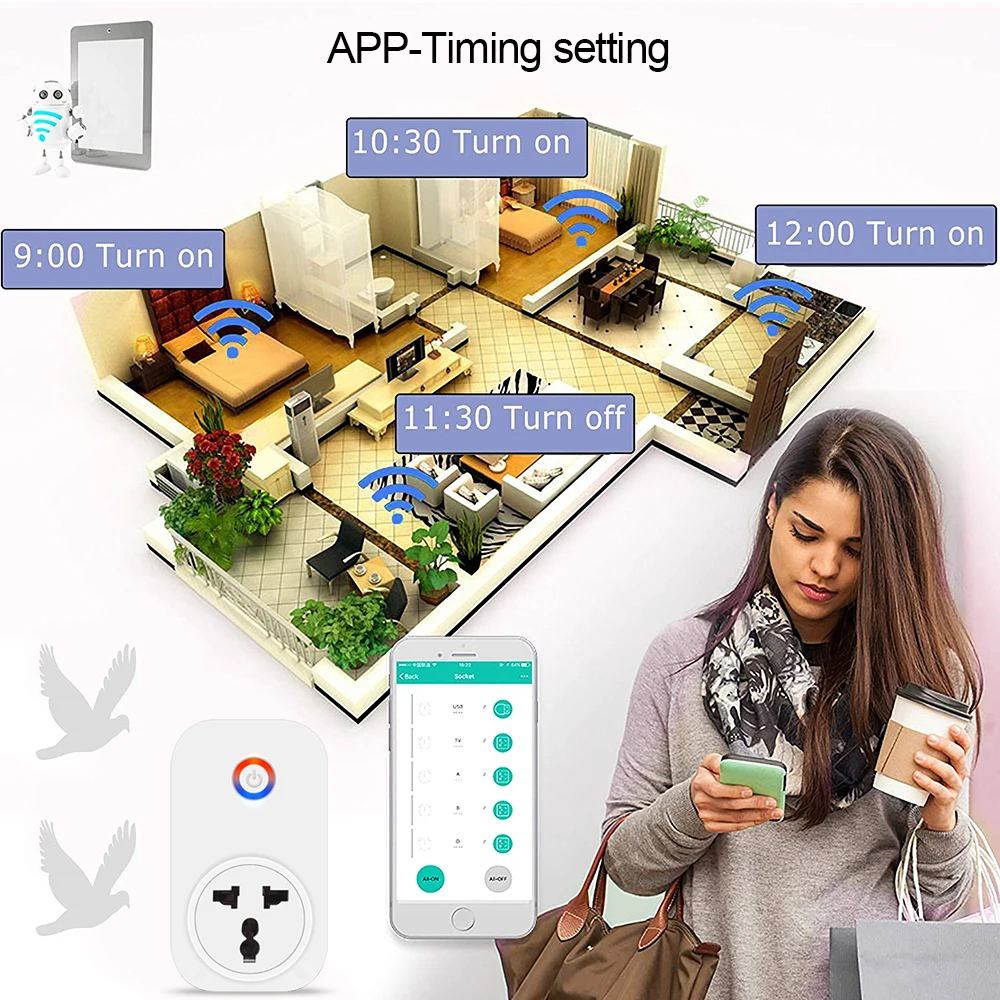 Usee Link Smart Socker power Plug WiFi умная розетка в 10А/16А мощность ed By Tuya работа с Alexa Google Home Mini IFTTT