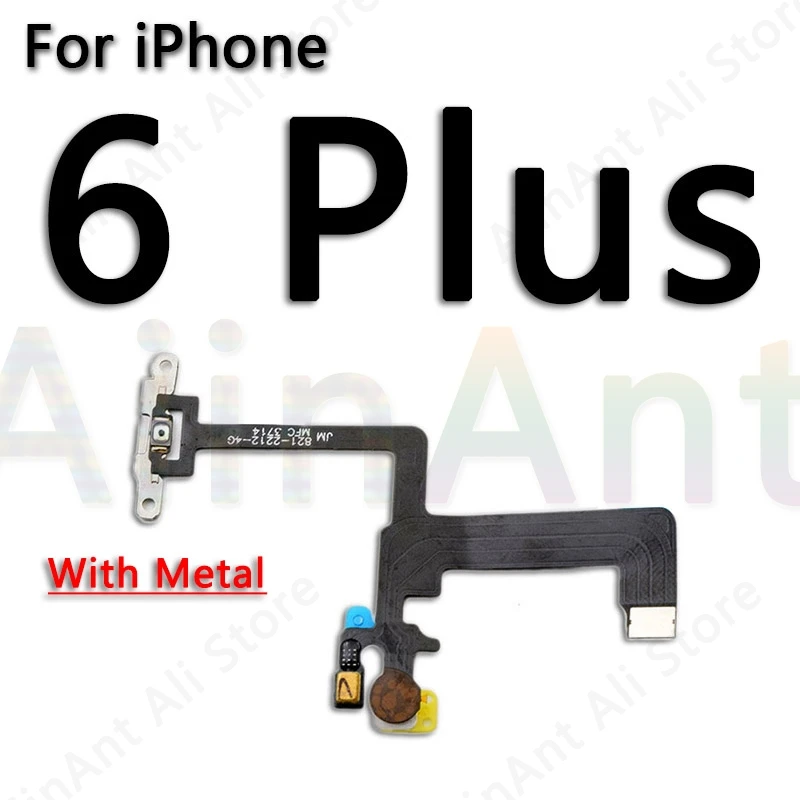 Гибкий кабель для отключения звука и громкости для iPhone 5S, 5c, SE, 5, 6, 6s, 7, 8 Plus, запасные части из металла - Цвет: For iPhone 6 Plus
