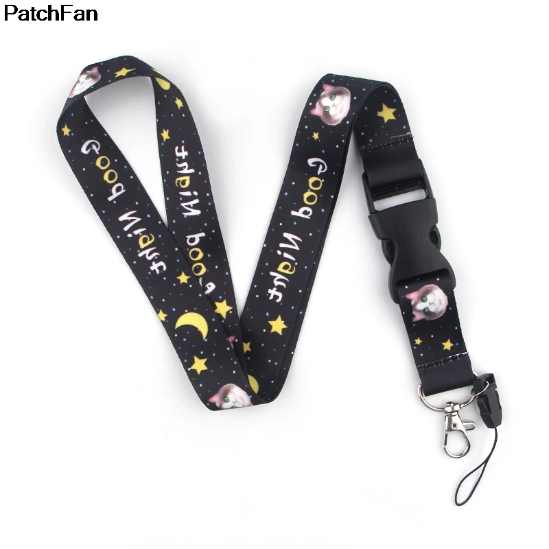 A2419 Patchfan новый мультфильм kawaii cat тег шейный ремешок Ремешки для Безопасность