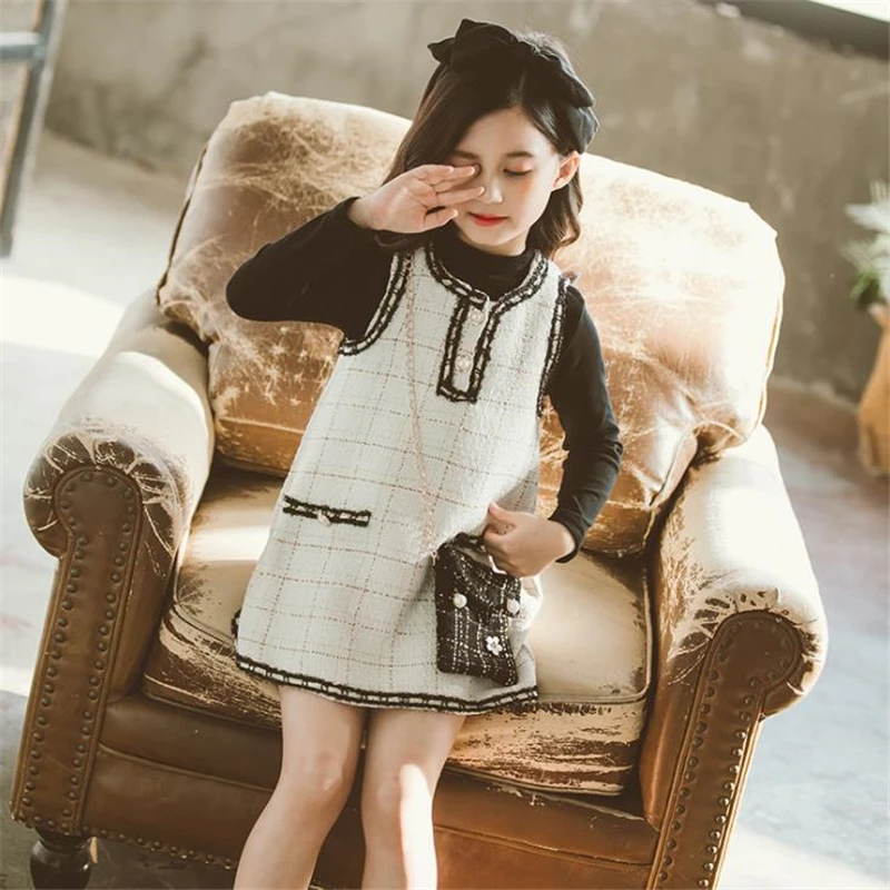 

Little Fragrance Backpack Set for girls 2020 Spring and Autumn Wear Little Girl Sundress princess two-piece set