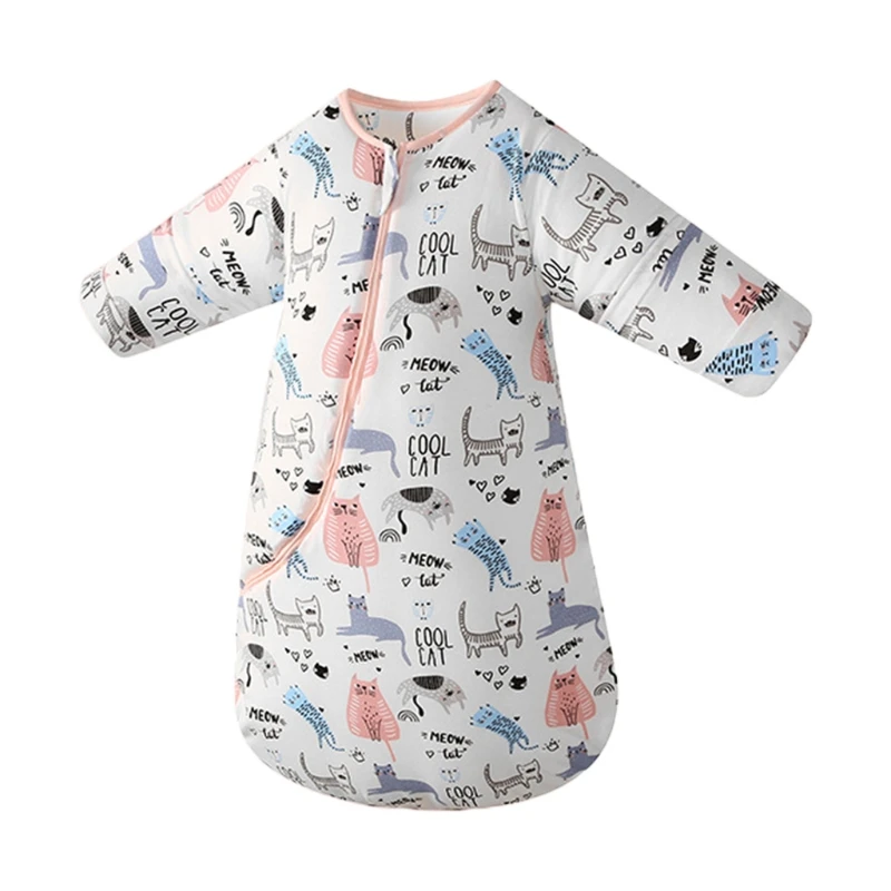 

Baby Sleeping Bag with Detachable Long Sleeves Autumn Winter Wearable Sleepsack