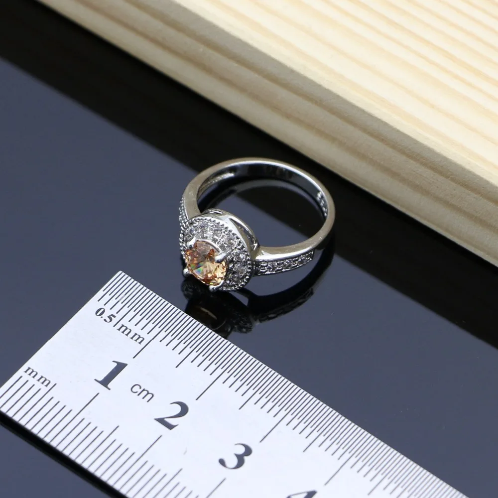Silver 925 Bridal Jewelry Sets Natural Zircon For Women Earrings With Stone Necklace Set Dropshipping | Украшения и аксессуары