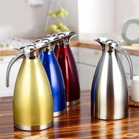 european 2l vacuum insulation double wall stainless steel coffee pot milk tea jug water carafe flask thermal thermos bottles