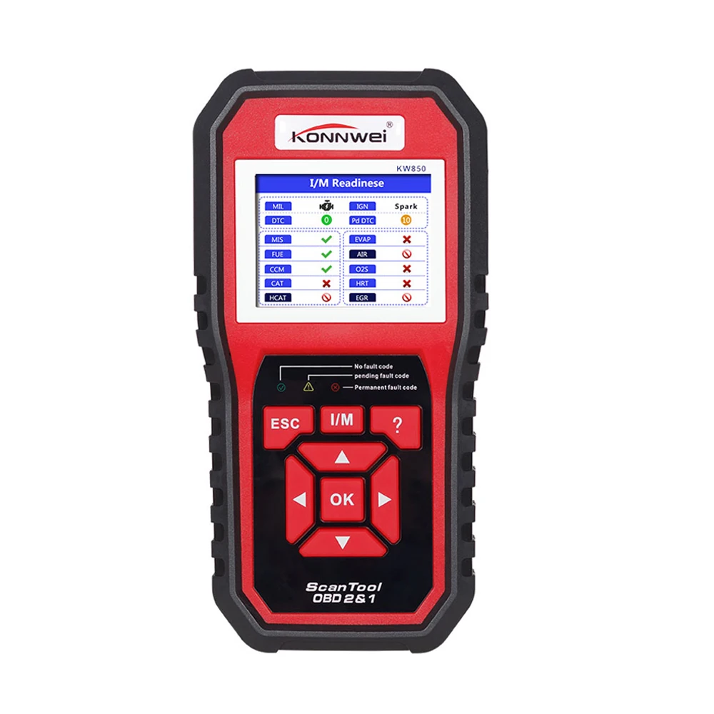 Red KONNWEI KW850 OBD2 сканер Многоязычный Полный OBD 2 функция автоматический диагностический инструмент кВт 850 лучше, чем Autel AL519 NX501 AD310 - Цвет: Red