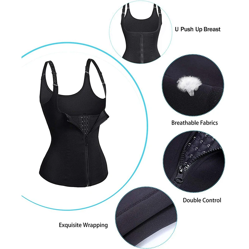 Женский корсет для тренировок на талии жилет молнии Корректирующее белье тела