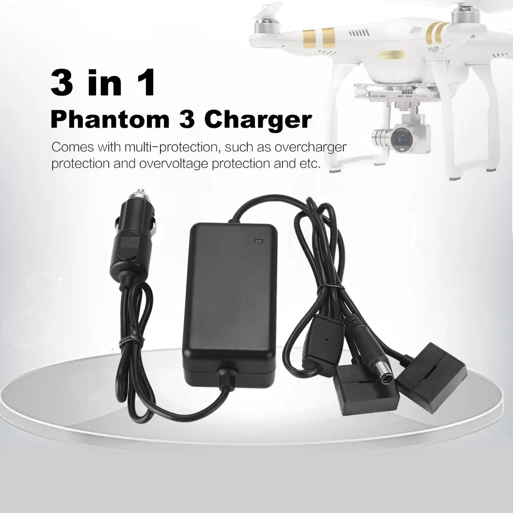 3 in 1 Fast Battery Intelligent Car Charger Safety Charging for DJI Phantom 3 Sta/Pro/Adv Drone Battery Transmitter