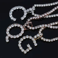 lateefah cross border hip hop necklace 26 zircon letter necklace free combination multi color zircon jewelry pendant necklace