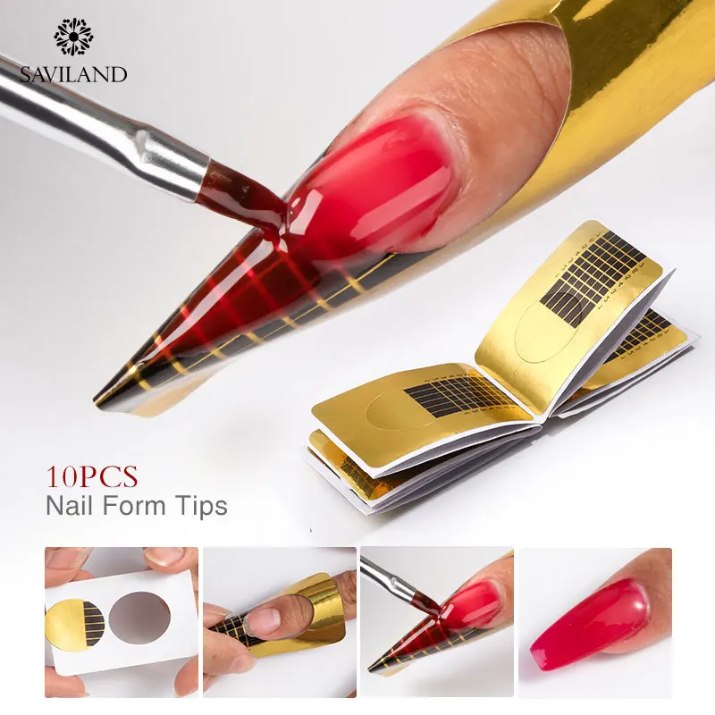Набор для маникюра SAVILAND УФ гель наращивания ногтей сделай сам наклейки бумажный
