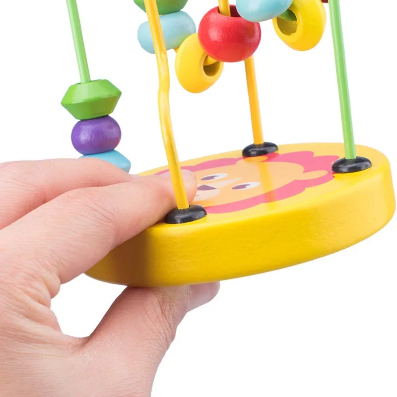 

Boy Girls Montessori Wooden Toys Wooden Circles Bead Wire Maze Roller Coaster Educational Wood Puzzles Toddler Educational Toys
