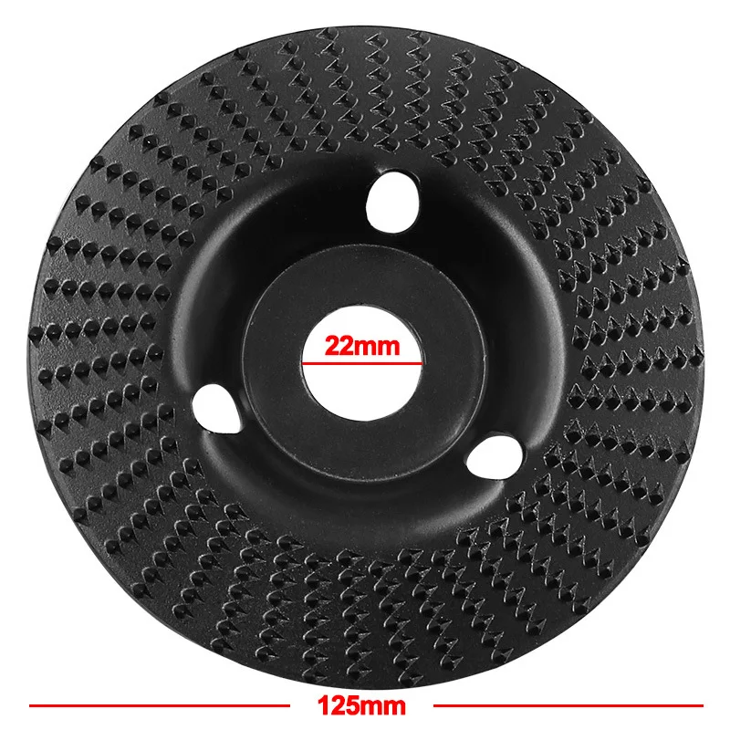 125mm Round Wood Angle Grinding Wheel Abrasive Disc Grinder Carbide 22mm Bore Shaping Sanding Carving Rotary Tool | Инструменты