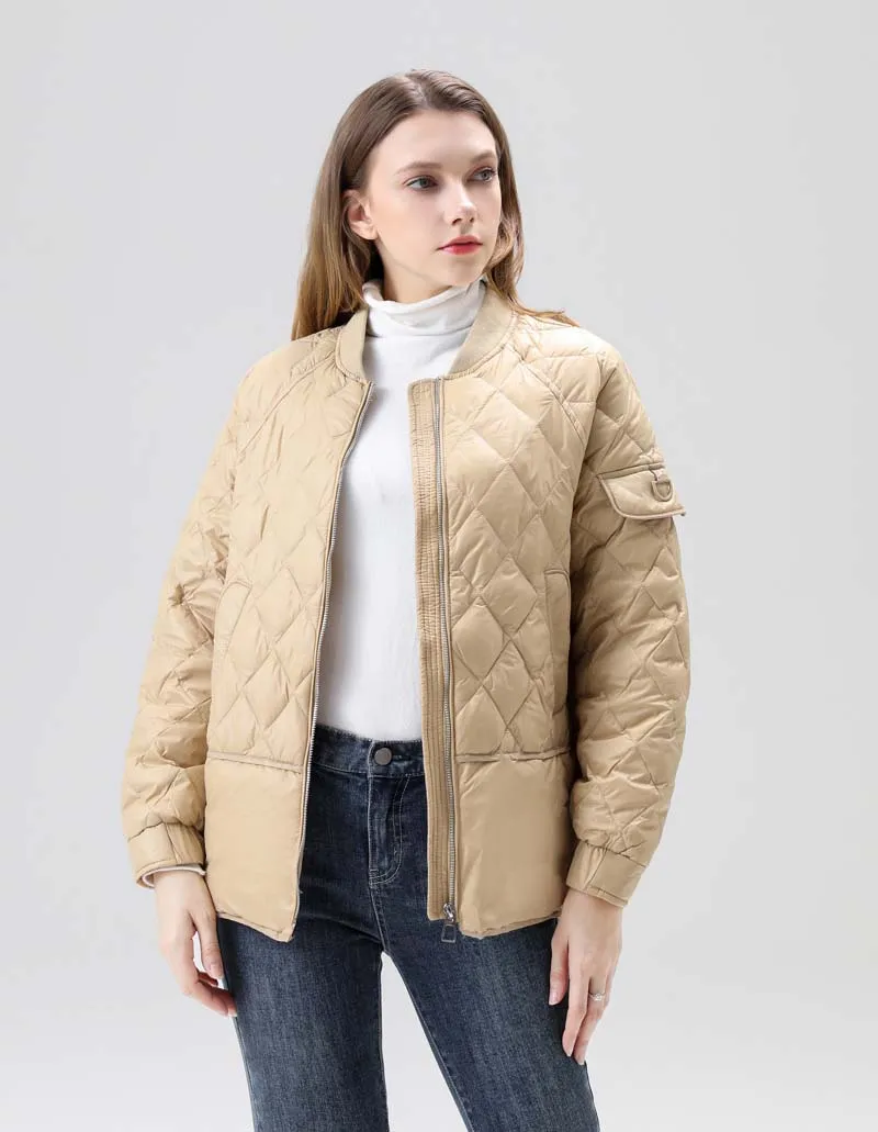 

Пуховик женский зимний с воротником-стойкой, пуховое пальто с перьями, 90% Пух белой утки, легкие парки, верхняя одежда в Корейском стиле