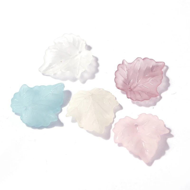 

100pcs Frosted artificial tree leaf pendant DIY handmade earrings to make earrings clip material accessories making jewelry