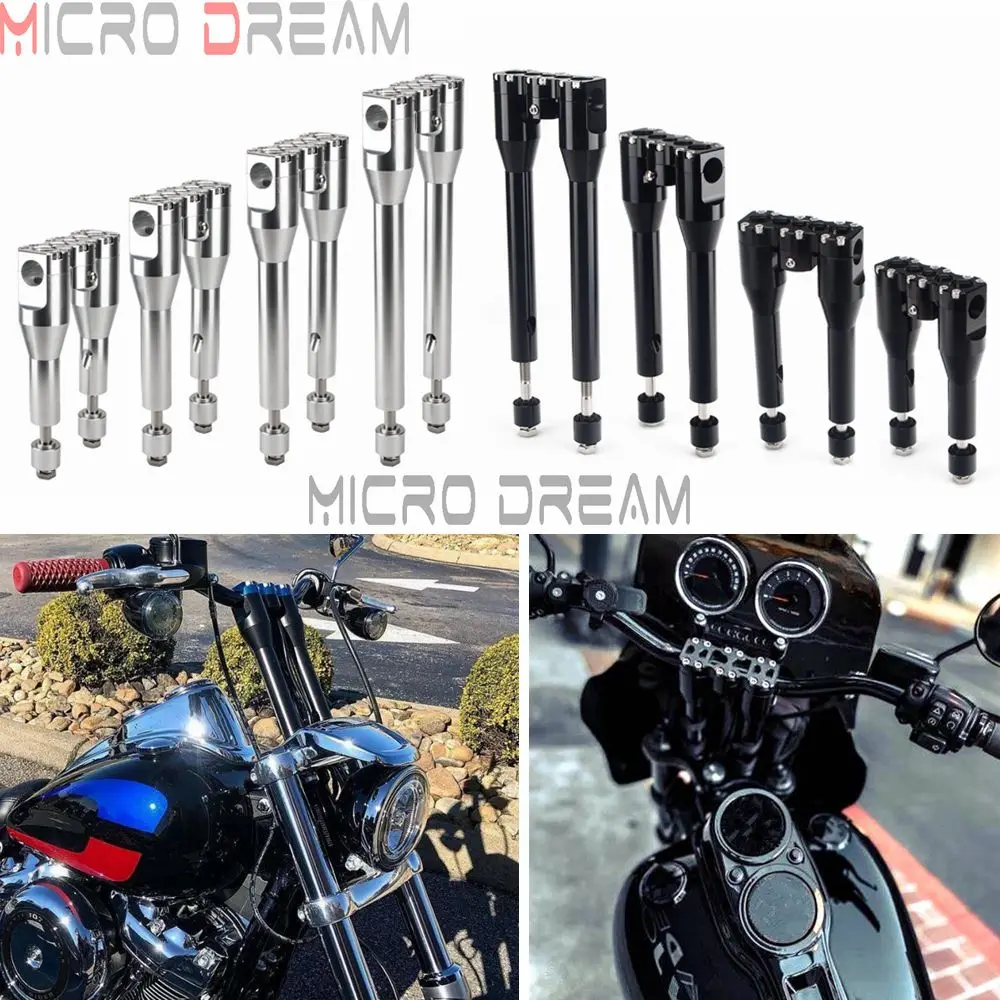 

For Harley Chopper Cafe Racer Motorcycle StreetTech Upright Handlebar Riser Mount Top Clamp Kit 28mm 1-1/8" Handle Bar Risers