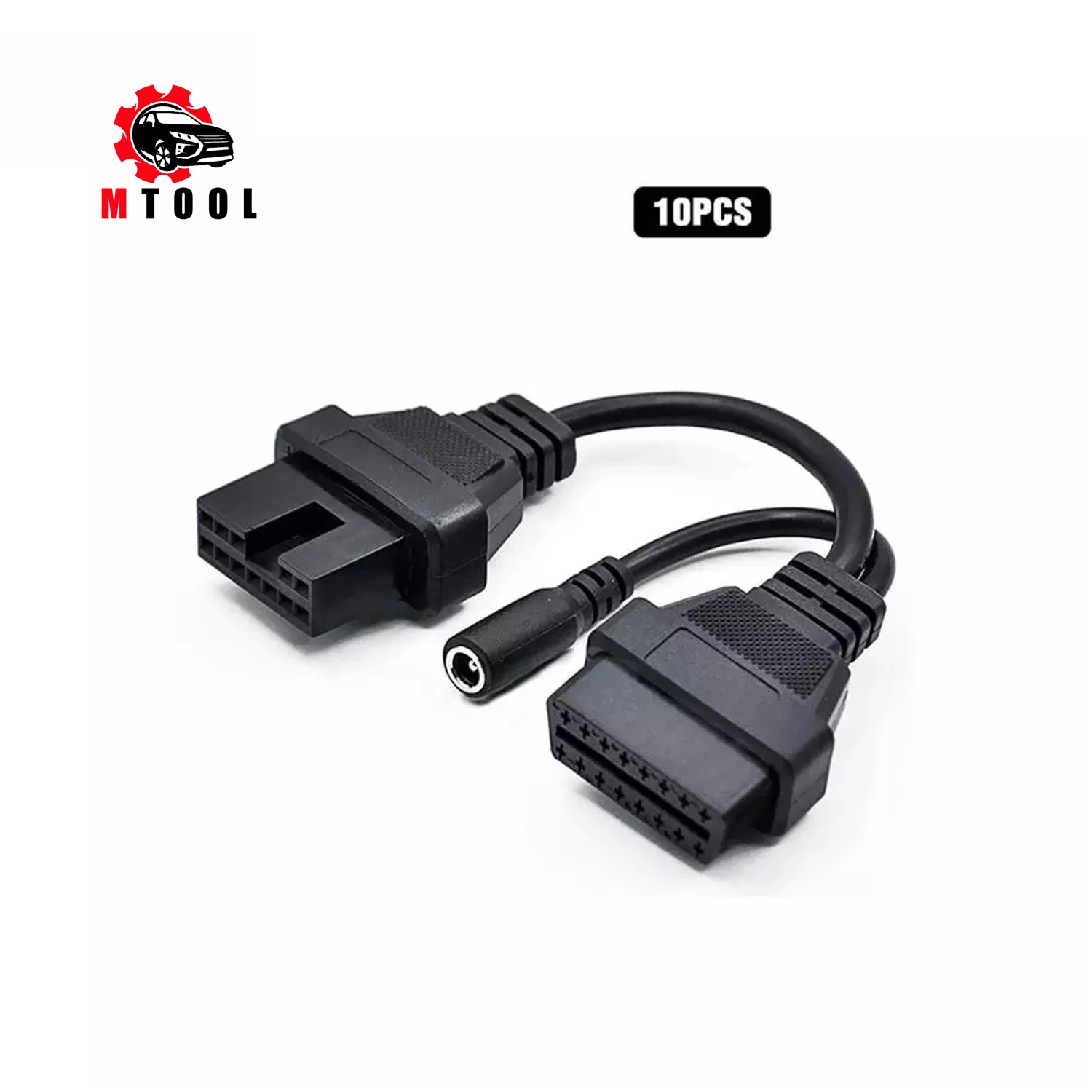 

10pcs/lot for MITSUBISHI 12Pin Female + DC Plug to OBD2 OBDII DLC 16Pin Car Diagnostic Tool Adapter Converter Cable