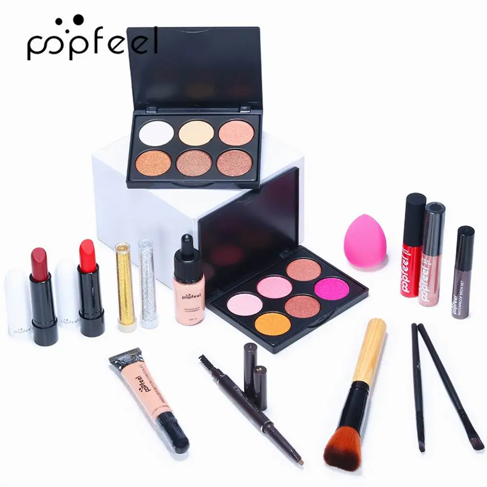 

16PCS Full Makeup Set Includes Eyeshadow Palette Concealer Lip Stick Makeup Brush With Carry Bag Makeup Gift Set For Women Sets