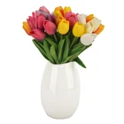 Искусственные тюльпаны 10 шт., цветочное оформление для свадебной вечеринки, настольная лампа сделай сам для внутреннего и наружного применения
