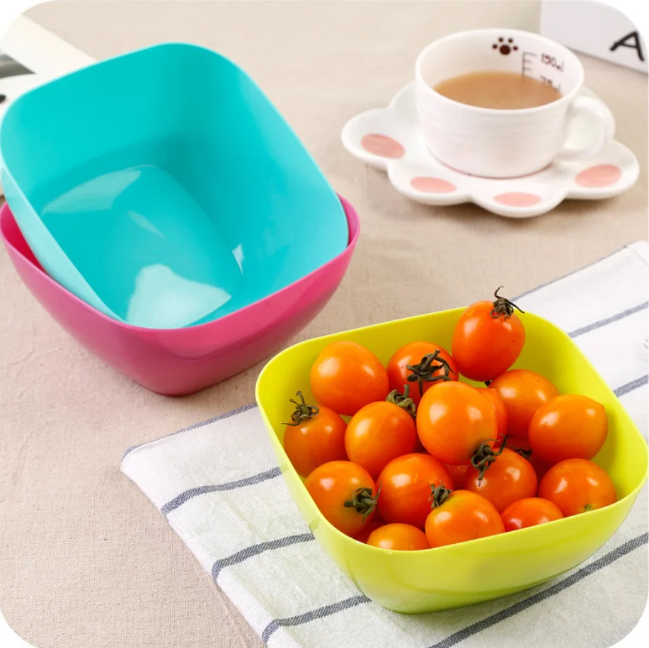 

Thick square fruit dish salad bowl Food melon fruit plate small snack candy plate dried fruit salad bowl