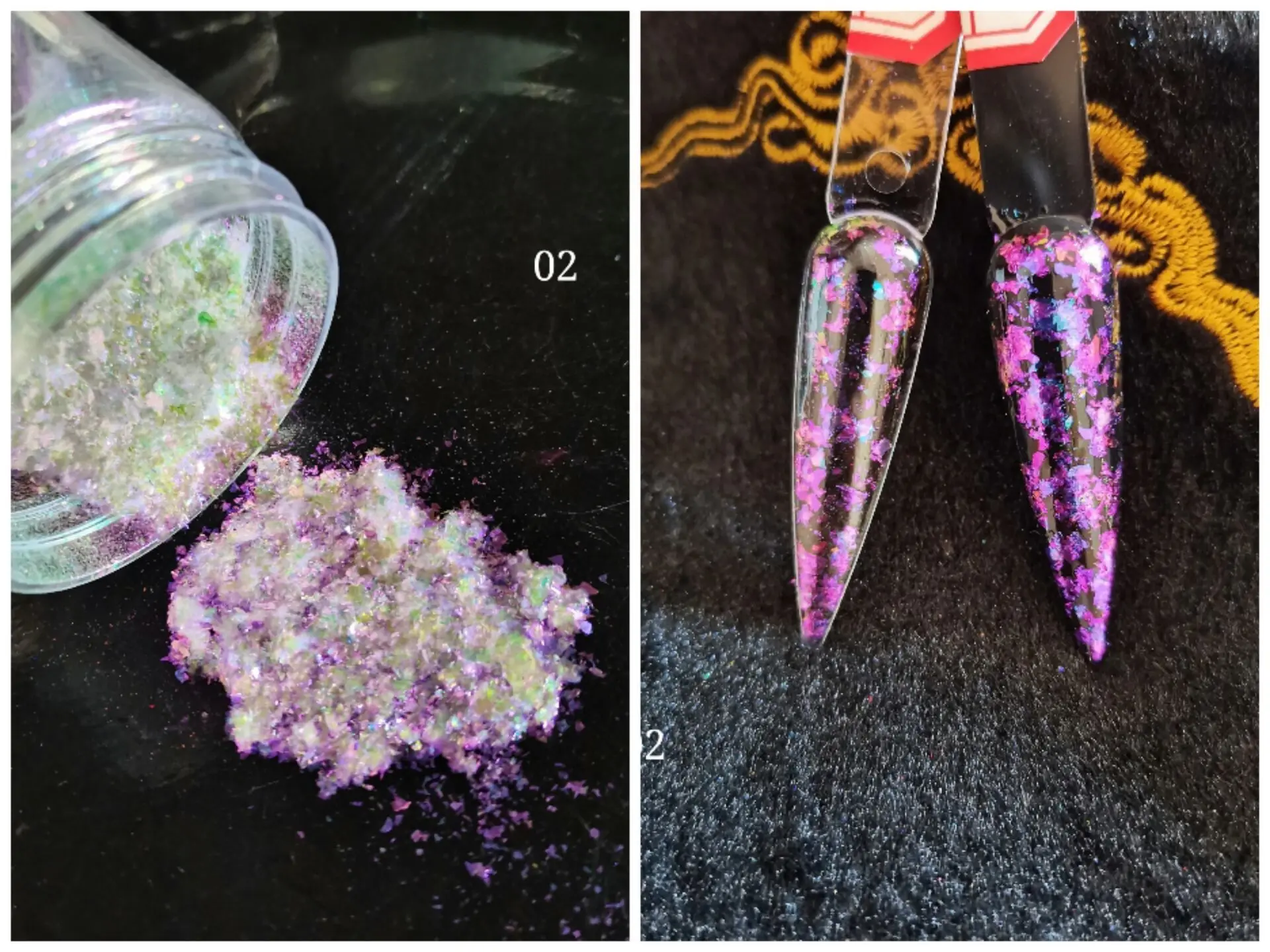 0 2 г/лот единорог белая фотография волшебные хлопья фольга хромированная пудра