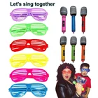 Пластиковые затворы очки микрофон надувной воздушный шар реквизит для вечеринки рок звезда диско платье поставка