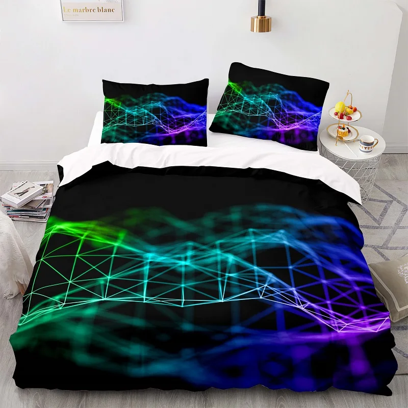 

Future Sci-Fi Network Signal Pattern 228Ã—228 Duvet Cover Set With Pillowcase, 203Ã—229 Quilt Cover, King Size Bedding Set