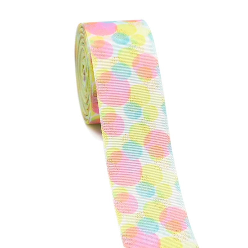 

50 Yards 1.5'' 38MM Gradient Rainbow Stripes Printed Ribbon For Hair Bows DIY Crafts Handmade Accessories Y2021030601
