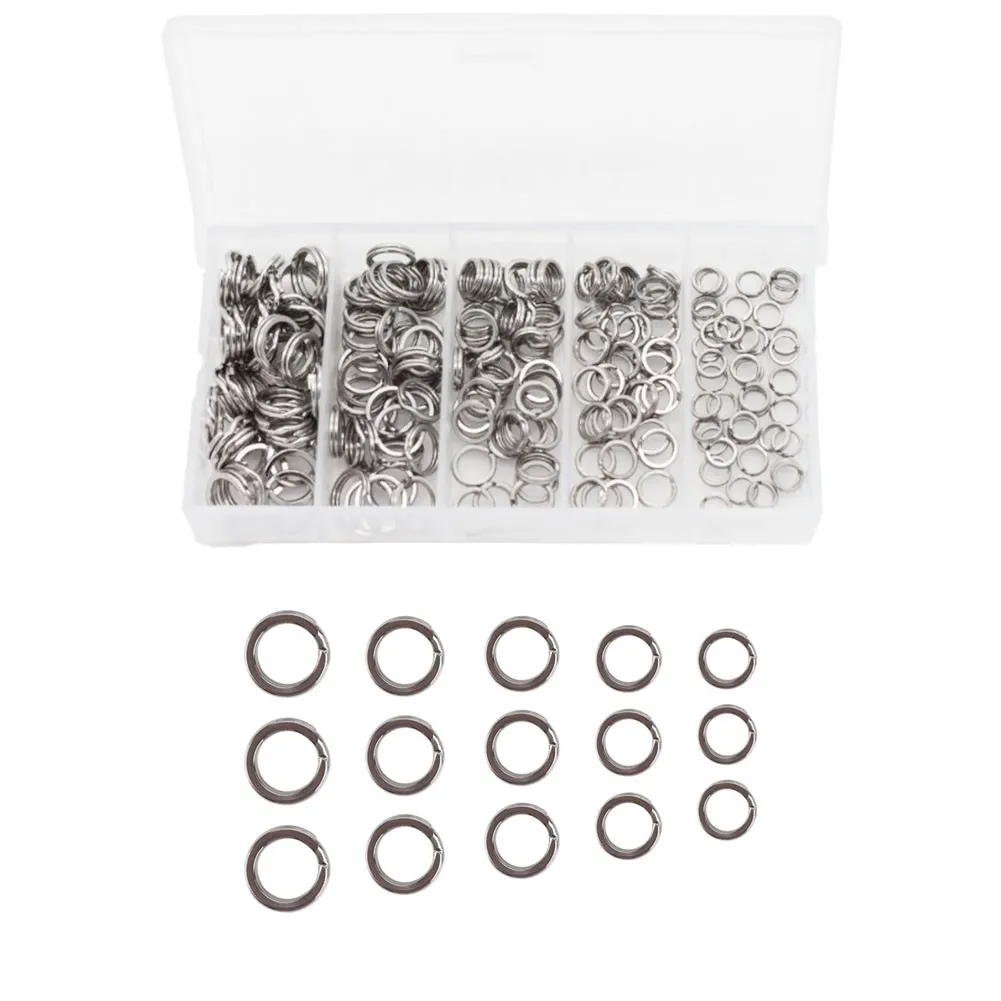 

200PCS Tackle Swivel Snap Stainless Steel Fishing Split Rings Fish Connector Corrosion-resistant Carp Fishing Accessories Tackle