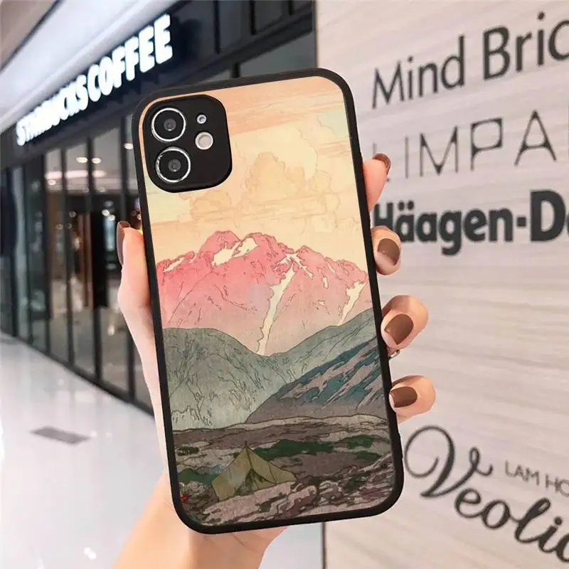 

Fuji Mountain Japanese style Art Ukiyoe Phone Case matte transparent For iphone 7 8 11 12 plus mini x xs xr pro max cover
