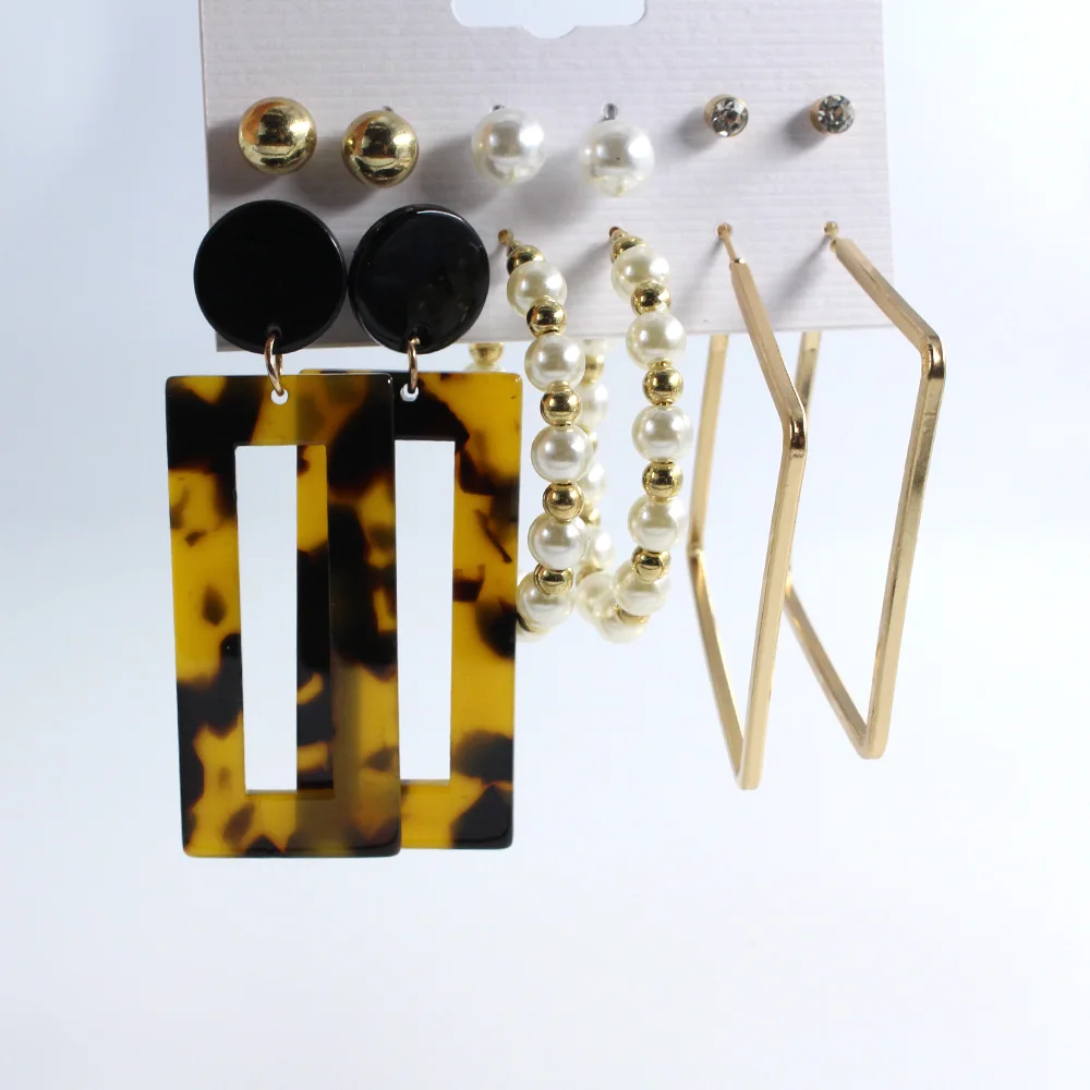 Женские акриловые серьги с кисточками большие геометрические в богемном стиле