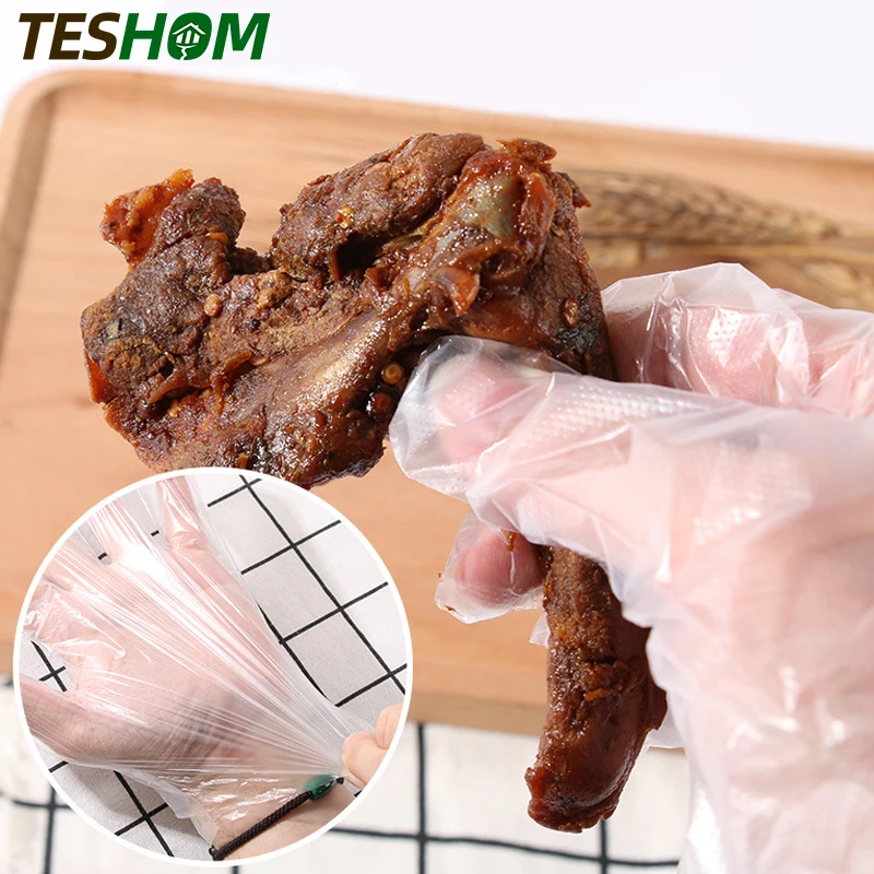 2000 шт. одноразовые перчатки пластиковые ресторанная барбекю прозрачный