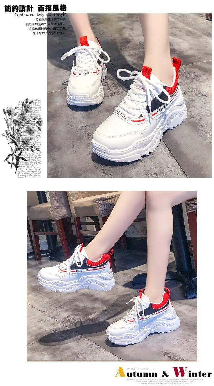 ALL YIXIE Новые искусственные кожаные женские платформенные кроссовки модные Casual белые увеличенные женские кроссовки большого размера 41