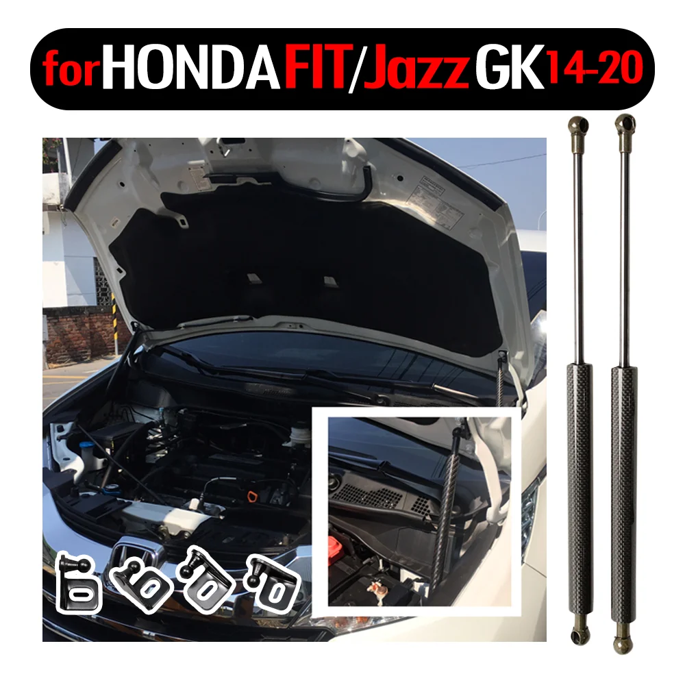 

Hood Bonnet Gas Struts Shock Damper for Honda Jazz 2014-2020 Lift Supports for HONDA FIT 2014-2020 Carbon Fiber Absorber