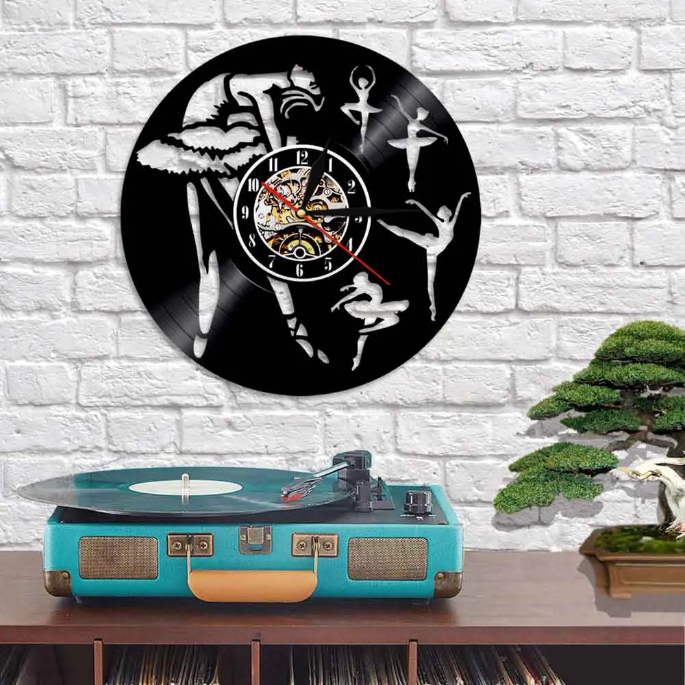 Настенные часы с виниловой пластиной балерины современный дизайн настенные