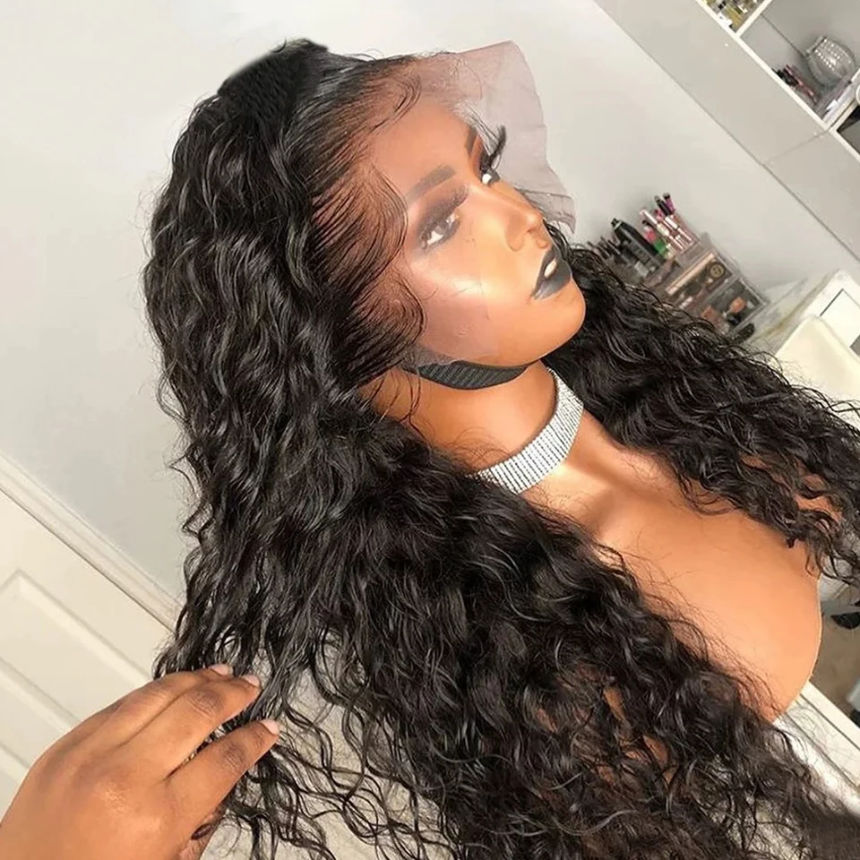 

180% Density 26 Inch Long Lace Synthetic Wig For Black Women Kinky Curly With BabyHair Natural Hairline Glueless Heat Resistant