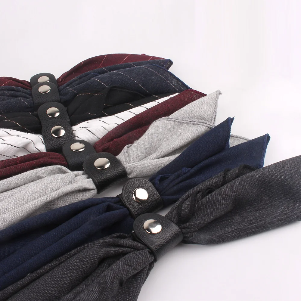 Autumn Winter Scarf Women Casual Cotton Linen Men's Scarves 60*60 cm Square Striped Neckchief Wrap Fashion Spring Muffler images - 6