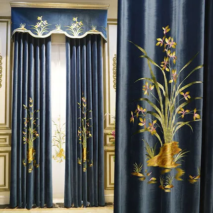 

Европейская занавеска для гостиной, роскошная атмосфера, шениль, вышитая марля для окна, плавающая оконная полузатенение, готовая, на заказ