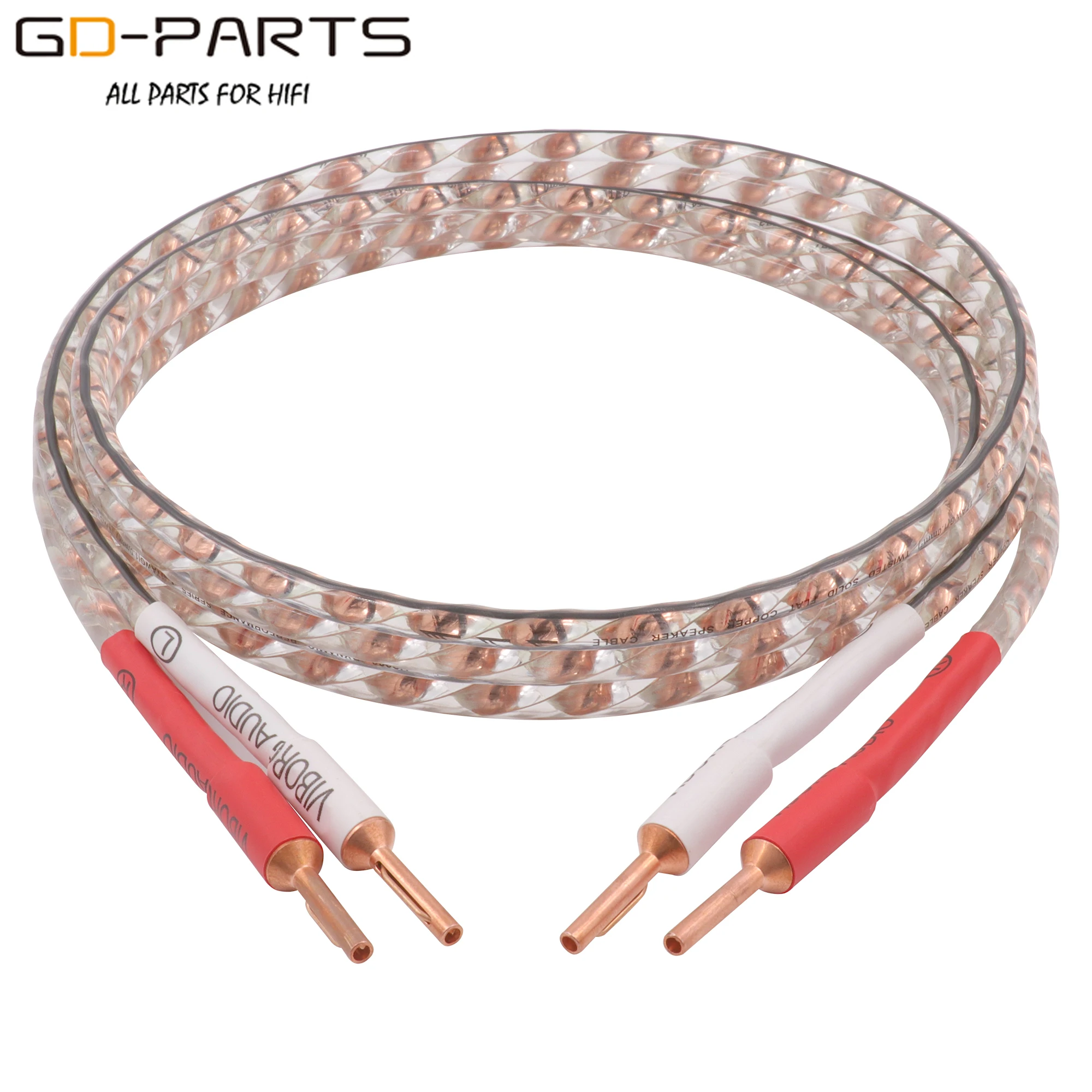 Viborg VS903 + VB401 кабель со штекером типа банан 17AWG твист сплошной плоский медный