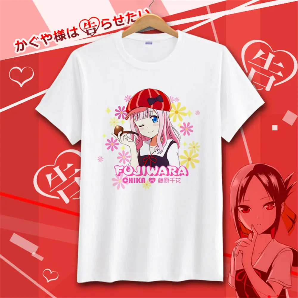 Japan Anime Kaguya-sama: Love Is War Chika Fujiwara Cosplay Costume T-shirt adult kid Summer T-Shirt Short Sleeve Tee Tops | Тематическая