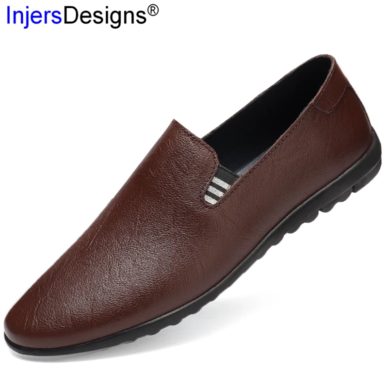 

New Arrival Casual Leather Shoes Fashion Slip-On Driving Shoes Soft Comfortable Business Men Shoes Zapatos De Hombre Big Size 45