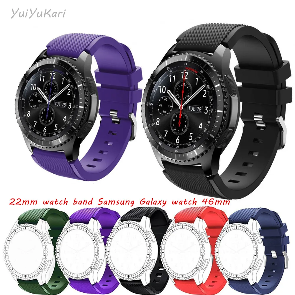 Силиконовый браслет для Samsung Galaxy watch 46 мм Gear S3 Frontier band 22 классический correa