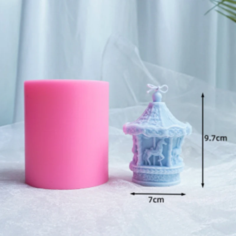 

Carousel candle mold silicone mold -UV resin shiny mold-uv resin/resin craft