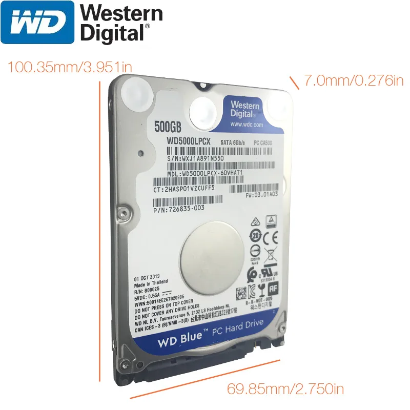 WD 500GB Notebook Hard Drive Disk 5400 RPM 2.5" Internal HDD HD Harddisk SATA III 16M Cache 7mm for Gaming Home PS4 Laptop images - 6