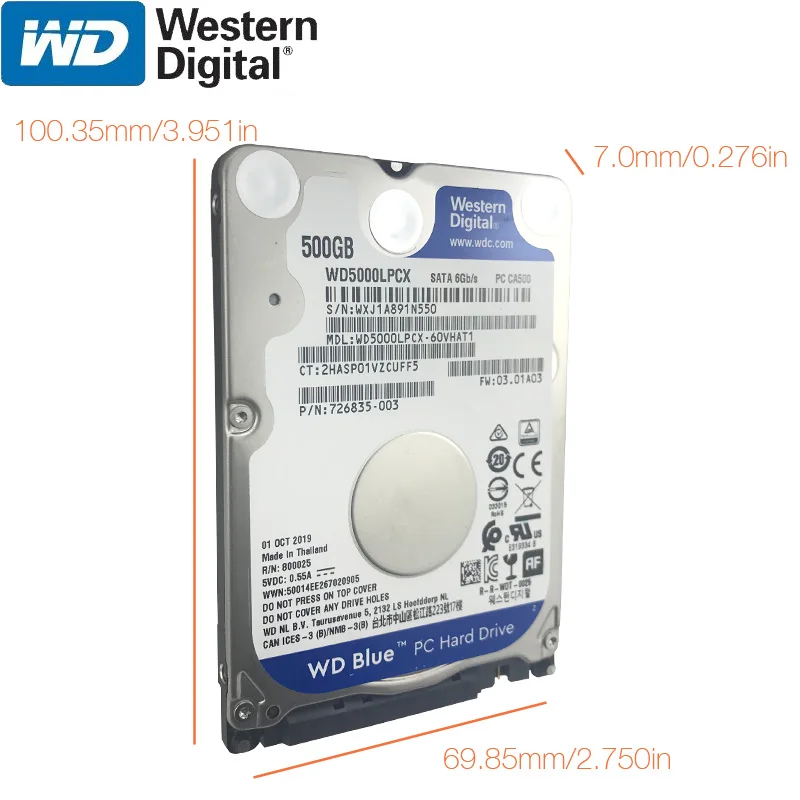 Жесткий диск WD 500 Гб для ноутбука 5400 об/мин 2 5 дюйма внутренний жесткий HD SATA III 16 Мб