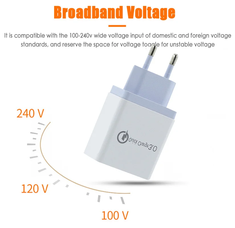 Universal USB Quick Charge 3.0 5V 3A for iphone X XS EU US Plug Mobile Phone Fast Charger Charging Samsug S9 Huawei Xiaomi | Мобильные