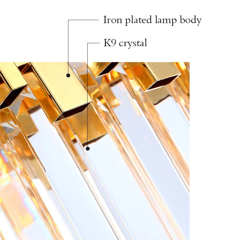 

Modern Luxury Gold Crystal Round Chandeliers LED Light For Dining Room Bedroom Chandelier Lighting